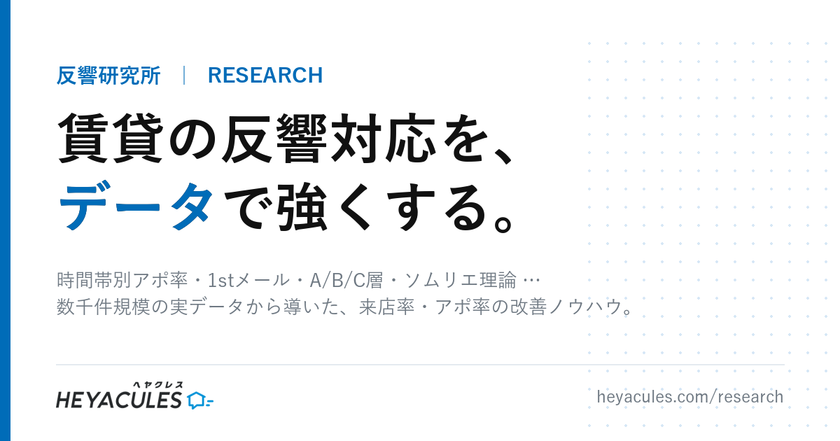 反響研究所 ― 賃貸の反響対応を、データで強くする。